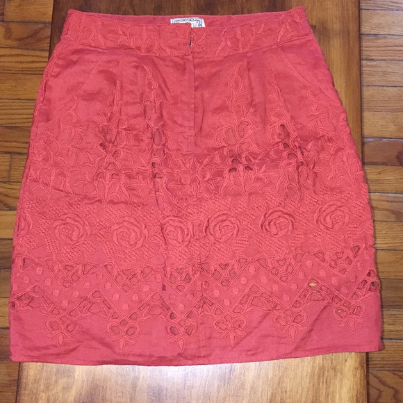 Anthropologie Orange skirt - Picture 2 of 8